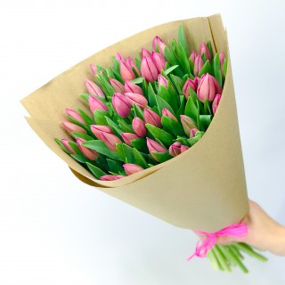 Букет из розовых тюльпанов №64
